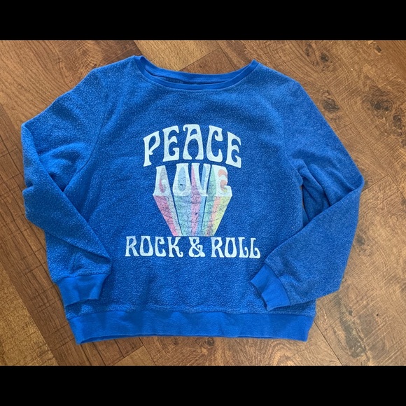 Buddy Love Sweaters - Buddy Love sweatshirt “peace love rock & roll”
